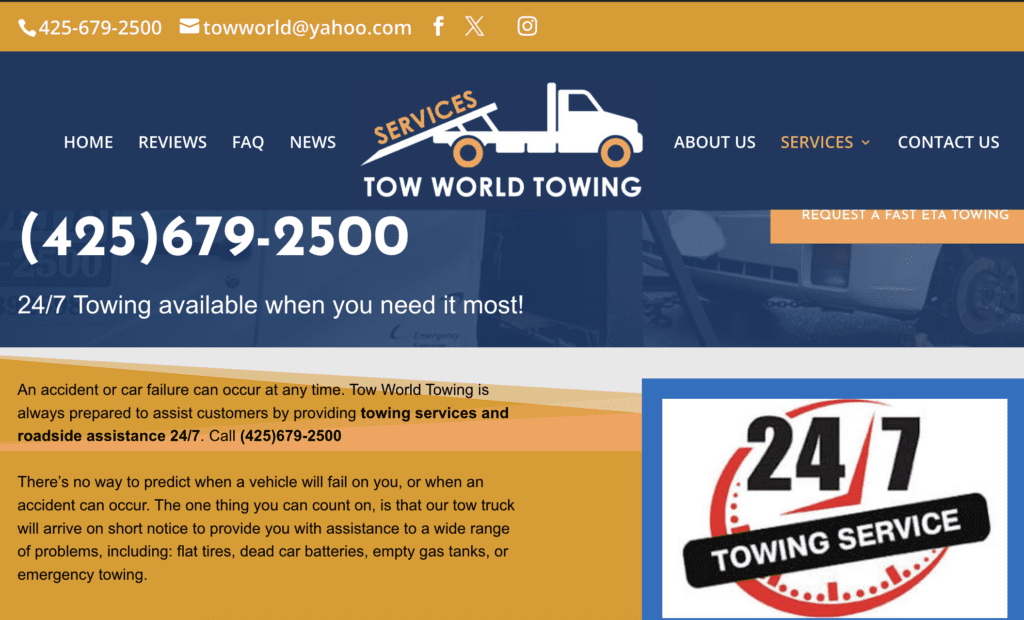 Open 24/7 Towing in Renton