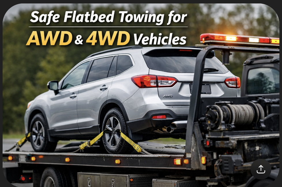 Safe Flatbed Towing for AWD & 4WD Vehicles – 24/7 Service in Renton
