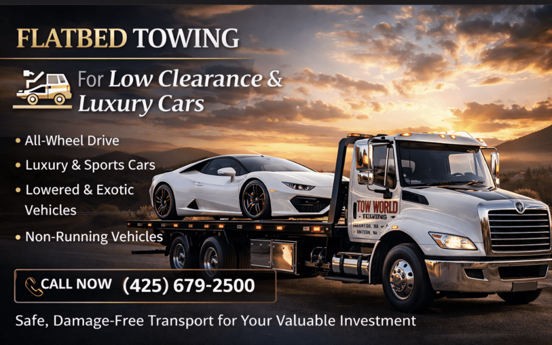 Flatbed Towing for Low Clearance Lowered Cars in Renton, WA – Safe & Damage-Free
