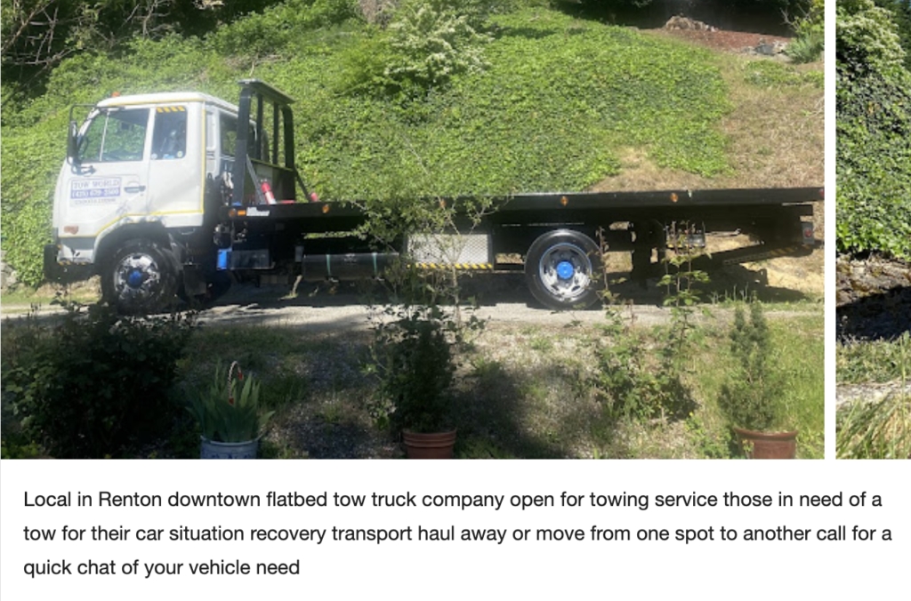 Fast Tow Truck Service in Renton Near Me