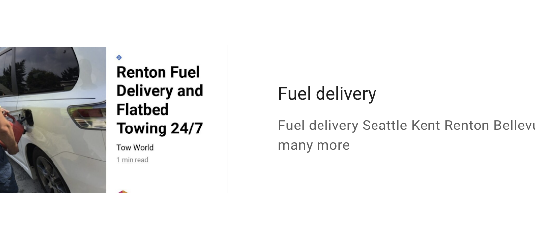 Fast Fuel Delivery in Renton WA – 24/7 Roadside Assistance