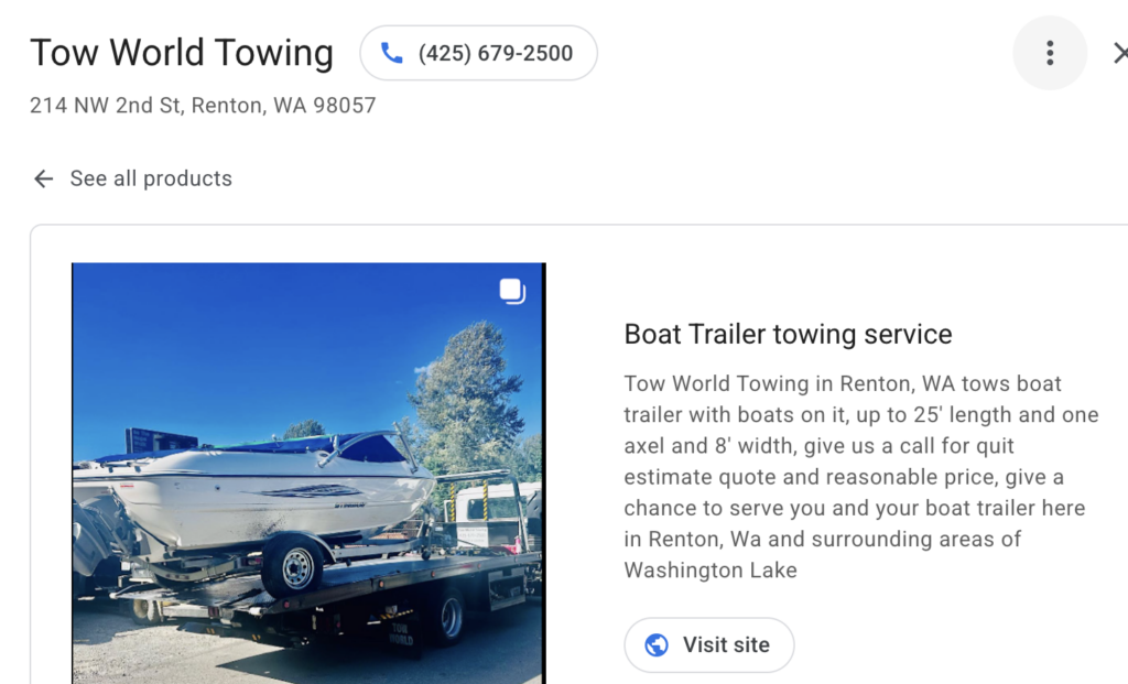 Boat Trailer Towing & Marine Trailer Transport in Renton, WA