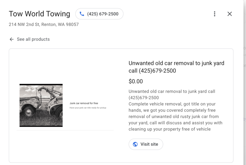 TOWING COMPANY + FREE VEHICLE REMOVAL + DONATION PICKUP