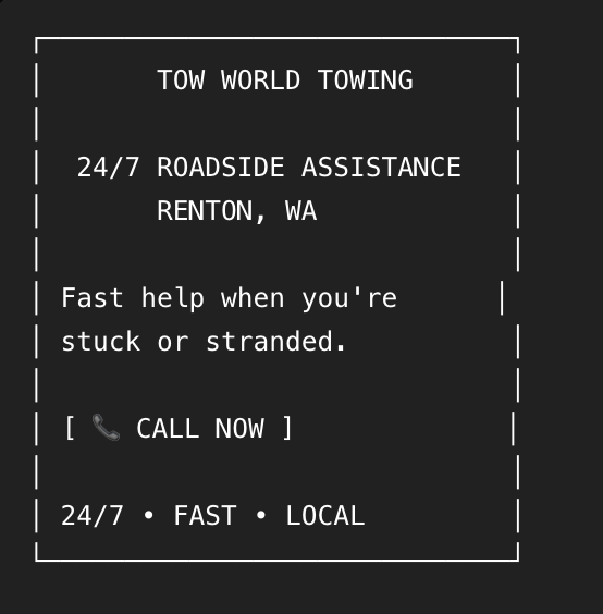 24/7 Roadside Assistance & Tow Truck in Renton, WA