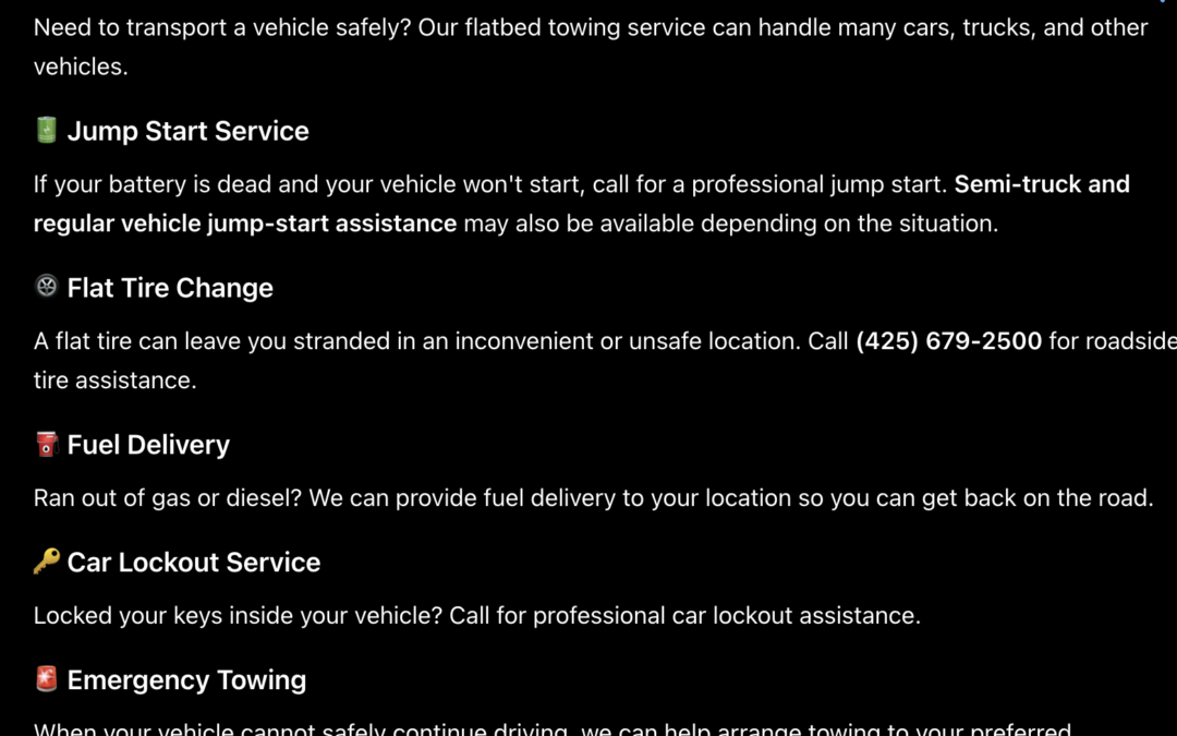 Renton Towing Quote